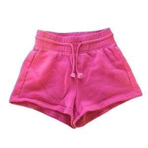 Aritzia TNA “Perfect Jogger Short” Pink Tna Cozy Fleece Sweat Shorts 2” SZ XXS